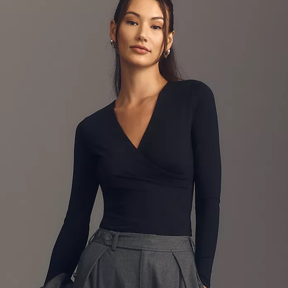 NWT Anthropologie Wrap Blouse - Forest Green